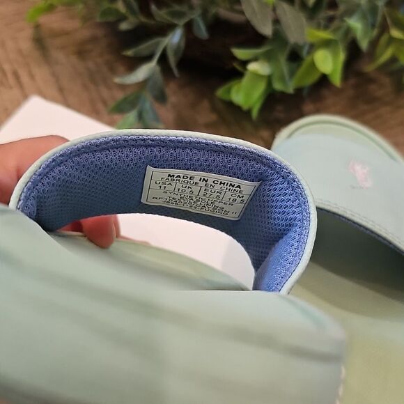 Polo Ralph Lauren Mint Green Slides Size 11 - Picture 5 of 8